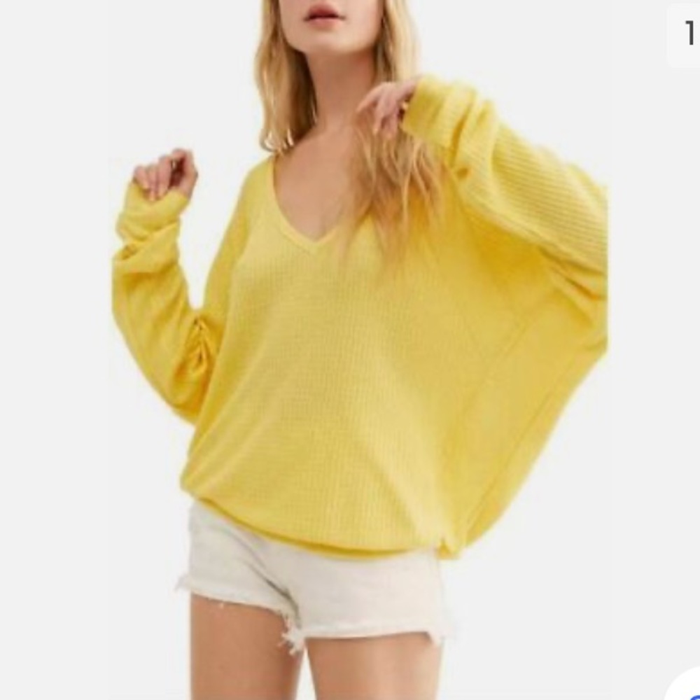 We The Free oversized lightweight thermal waffle weave top